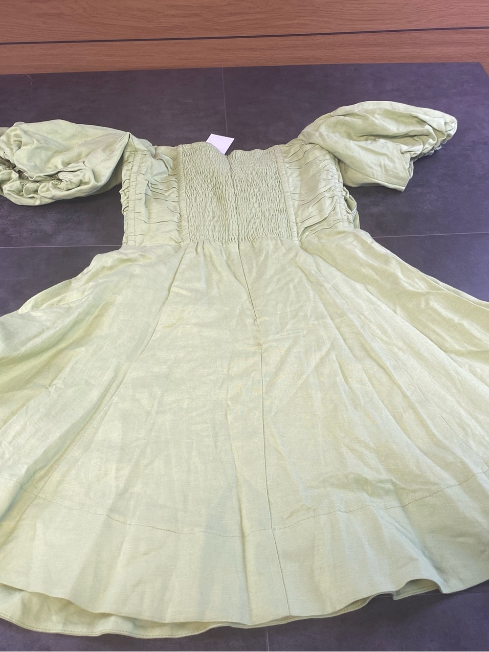 Astr Light Green Puff Sleeve Fit &‎ flare Lined Mini Dress size 4-NWT - Picture 10 of 12